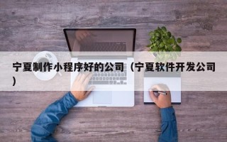 赵县宁夏制作小程序好的公司（宁夏软件开发公司）